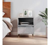Modern Nightstand with Storage Drawer, Engineered Wood Bedside Table in Concrete Gray, 40x35x50 cm, Sturdy Metal Legs, Easy Assembly for Bedroom or Living Room