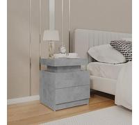 Modern Nightstand with Storage, Engineered Wood Bedside Table in Concrete Gray, 45x35x52 cm, Sturdy & Space-Saving Furniture for Bedroom, Living Room, Easy Assembly & Wall Mountable