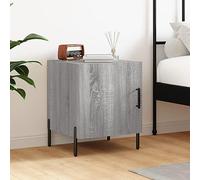 Modern Nightstand with Storage, Engineered Wood Bedside Table in Gray Sonoma, 40x40x50 cm, Sturdy Metal Legs, Wall Mountable for Safety, Compact Design for Small Spaces