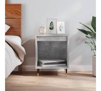 Modern Nightstand with Storage, Engineered Wood & Metal Legs, Concrete Gray Finish, 40x35x50 cm, Bedside Table for Bedroom, Living Room, Compact Design, Easy Durable & Water-Resistant Surface