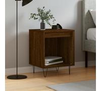 Modern Nightstand with Storage, Engineered Wood Oak Brown 40x35x50 cm, Bedside Table with Metal Legs for Bedroom, Sturdy Surface & Spacious Drawer, Easy to Clean & Assemble