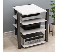 Modern o Rack - Soporte de 4 niveles HiFi de 90 cm de alto para estudios de grabación, hoteles, cafeterías - Soporte independiente para reproductor de CD y DVD AV (blanco)