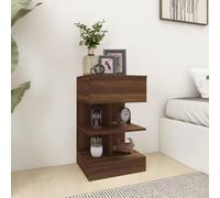 Modern Oak Brown Nightstand 40x35x65 cm, Plywood Bedside Table with Large Storage Space, Multi-Functional End Table for Bedroom Living Room, Easy Assembly Smooth Surface Moisture Resistant