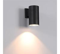 Modern Outdoor Wall Sconce Waterproof Warm Light Matte Black Aluminum Glass Lamp Cylinder Fixture for Porch Backyard Garage Exterior