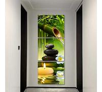 Modern Panel Art SPA Zen Stone Flower Canvas Prints Bamboo Green Imágenes en lienzo Arte de la pared para la decoración del hogar Sala de estar 30x30cmx3 Sin marco