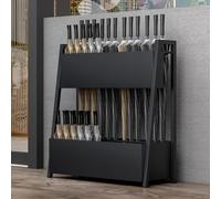 Modern Partición Independiente Madera Pantalla con Estanterías Exhibición Piso Techo Cubriendo Gasas Semi Transparentes Divisor Separación Habitación(130 * 30 * 200cm/51.2 * 11.8 * 78.7in)