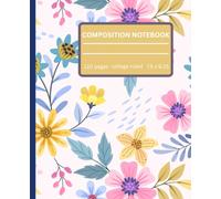 Modern Pastel Floral Composition Notebook: Soft Pink & Lavender Watercolor Flowers | Minimal Premium Stationery | College-Ruled 110 Pages (7.5×9.25in)