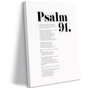 Modern Psalm 91 Canvas Wall-Art - Uplifting Bible Verse for Christian Home Decor, Ideal for Creating a Serene & Peaceful Atmosphere(Framed,12x18inch(30x45cm))