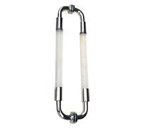 Modern Push Pull Bar Handle, Glass Door Pull Handle, Stainless Steel Clear Acrylic Barn Door Handle Hardware for Front Door Entry Sliding Shower Gate, Double Sided Grab Bar(45cm/17.7inch)