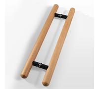 Modern Push Pull Bar Handle, Rustic Barn Wooden Push Pull Hardware for Inside Outside Gate/Farmhouse Shed Entry Double Grab Bar Puller with Fitting(Brown,Length 150cm(59inch))