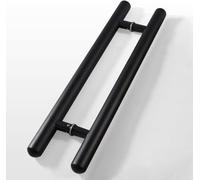 Modern Push Pull Bar Handle, Rustic Barn Wooden Push Pull Hardware for Inside Outside Gate/Farmhouse Shed Entry Double Grab Bar Puller with Fitting(Black,Length 150cm(59inch))