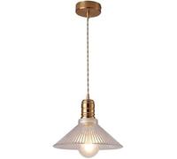 Modern Ribbed Glass Ceiling Hanging Lamp Hand-Blown Large Glass Dome Pendant Light Cone Gold Industrial Farmhouse Chandelier,estilo minimalista