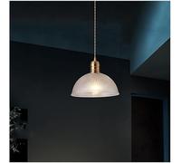 Modern Ribbed Glass Ceiling Hanging Lamp Hand-Blown Large Glass Dome Pendant Light Cone Gold Industrial Farmhouse Chandelier,luz suave