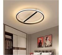 Modern Round Ceiling Lamp Simple Indoor Ceiling Light LED Smart Remote Control Dimming for Study Room Bedroom Living Room (Color : BlackWarmlight Size : D40cm) (Black3colorschangeable D40cm)