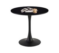 Modern Round Dining Mesa, 70 x 70 x 73 cm, Thickened Kitchen Table for Dining Room, Living Room, Balcony, Café - Stylish Black Home Furniture