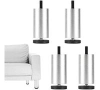 Modern Round Metal Sofa Feet,Aluminum Alloy Cabinet Legs,Adjustable Furniture Replacement Feet,for DIY Dresser,Coffee Table,Footstool,Household Table Base,10/20/30cm,Silver-8cm/3.1in
