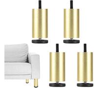 Modern Round Metal Sofa Feet,Aluminum Alloy Cabinet Legs,Adjustable Furniture Replacement Feet,for DIY Dresser,Coffee Table,Footstool,Household Table Base,10/20/30cm,Gold-15cm/5.9in
