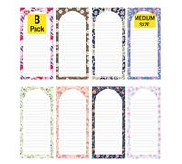 Modern Shop Bloc de notas magnéticos, blocs de notas para lista de comestibles, lista de compras, lista de tareas, recordatorios, parte trasera magnética fuerte, bloc de notas, paquete de 8 unidades