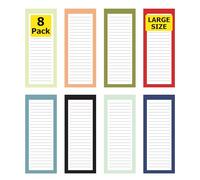Modern Shop Magnetic Notepads - Notepads for Grocery List, Shopping List, To-Do List, Reminders -Strong Magnetic Back- Memo Notepad | 8 pack - Large | Solid Pattern