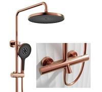 Modern Shower System HSS0555 Sleek - Cabezal de ducha de lluvia de 25 cm, 3 modos, ducha de mano, ajustable, duradero, acabado de cobre 59 A, actualización de baño de lujo