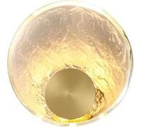 Modern Simple Wall Lamps 7.8IN Round Glass Wall Light with Iron Finish French Style 3W Warm Light Wall Sconces for Bedroom Living Room Hallway