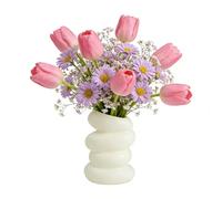 Modern Spiral Flower Vase - Decorative Art Bouquet Holder, Sculptural Floral Container | Elegant Home Accent and Table Centerpiece For Farmhouse Living Room Dining Table Bedroom Bookshelf
