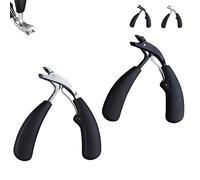 Modern Stainless Steel Large Opening Nail Clippers, Large Toe Nail Clippers For Thick Nails, Stainless Steel Large Opening Nail Clippers (Black+Silver)