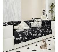 Modern Style Couch Cover with Fur Ball Chenille Sectional Couch Covers Non Slip Washable 1-3 Seats Sofa Cover Black and White Couch Slipcover Furniture Protector,White,70 * 90cm/27.6 * 35.4in(Black,11