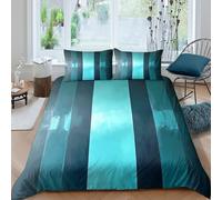 Modern teal design Funda de Edredón Microfibra Suave 3 Piezas Estampado 3D Moderno teal diseño Funda Edredon con Fundas de Almohada Antialérgica Antibacteriana for niños Super king（260x220cm）