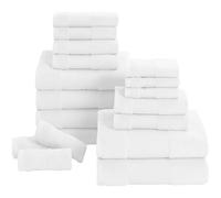 Modern Threads Air Cloud 6 Towel Set Juego de Toallas 100% algodón Peinado, Blanco, 18-Piece