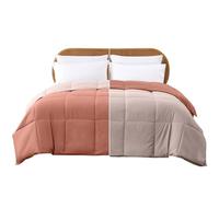 Modern Threads Edredón y Relleno de edredón Reversible de Microfibra de plumón Alternativo, Suave y cómodo, Ropa de Cama para Todas Las Estaciones, Palisandro/Rosa, tamaño Individual