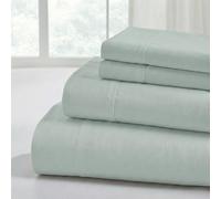 Modern Threads Sábanas Lisas de Microfibra Suave, lujosas sábanas de Microfibra, Incluye sábana encimera, sábana Bajera con Bolsillos Profundos y Fundas de Almohada, tamaño Queen Ahumado