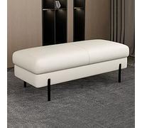 Modern Tufted Faux Fur Upholstered Bench Cómodo Bench Long Bench para sala de estar Entryway End of Bed Metal Legs Footrest Stool Accent Bench