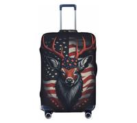 Modern USA - Fundas protectoras elásticas para equipaje de viaje, diseño de cabeza de ciervo de 45,7 a 81,3 cm, Black, S