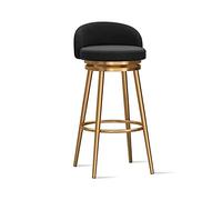 Modern Velvet Bar Stool with Gold Legs Stylish Counter Chair for Kitchen Island Low Back Design 25.6'' Height Single Dining Chair for Home Decor