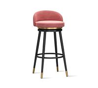 Modern Velvet Bar Stools Upholstered 360° Swivel Breakfast Bar Chairs with Back Stylish Kitchen Island Counter Height Seating 1 Piece