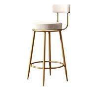 Modern Velvet Bar Stools with Back and Footrest Round Upholstered Counter Chairs for Kitchen Island Dining Available in 6 Stylish Colors