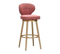 Modern Velvet Upholstered Swivel Barstool con base trasera y dorada Stylish Kitchen Island Chair para el hogar o el restaurante