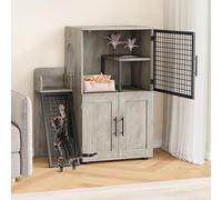 Modern Villa - Caja de arena para gatos con plataforma, muebles ocultos de doble capa, baño interior, casa para gatos con escalera, baño oculto, 33.5 pulgadas de largo x 17.9 pulgadas de ancho x 42.9