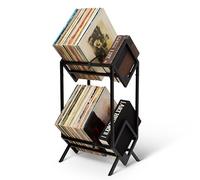 MODERN VINYL Soporte para discos - Metal negro mate - Almacenamiento de 160 - 200 LP - Simple, montaje rápido - Pantalla de vinilo, almacenamiento - Diseño de gama alta - Protege el vinilo - Organiza