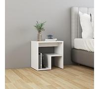 Modern White Nightstand with Shelf 40x30x40 cm - Plywood Bedside Table for Bedroom, Living Room Sturdy Spacious Storage for Books, Remote, Essentials Easy to Clean & Assemble