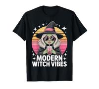 Modern Witch Vibes Halloween Mujer Boba Bubble Tea Witchy Camiseta