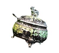 Moderna aleación para edulcorantes con diseño de elefante, con cuchara y tapa, adecuado para decoración de mesa del hogar y cocina, contenedor de azúcar de gran capacidad