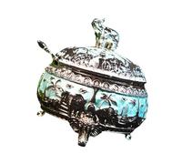 Moderna aleación para edulcorantes con diseño de elefante, ollas de azúcar con cuchara y tapa, adecuadas para decoración de mesa del hogar y cocina, azucarero de metal