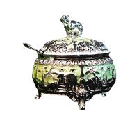 Moderna aleación para edulcorantes con diseño de elefante, ollas de azúcar con cuchara y tapa, adecuadas para decoración de mesa del hogar y cocina, azucarero de metal