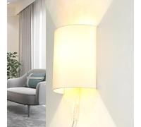 Moderna aplique de pared con cable en crema elegante Loft tela lámpara iluminacion salón dormitorio pasillo ALICE