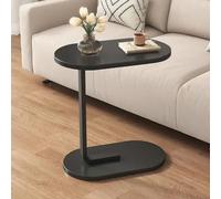 Moderna bandeja ovalada para TV que ahorra espacio, mesa de aperitivos en forma de C, perfecta para dormitorio o sala de estar, cabe debajo del sofá con bandeja de aperitivos para un comedor cómodo