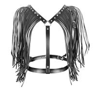 Moderna cadena de cintura para vestido, baile de escenario, para mujeres y niñas, cinturón punk, arnés para niñas, accesorios para fotos, cinturón punk, Negro, Talla única