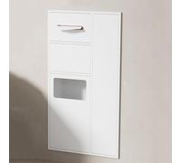 Moderna caja de almacenamiento de ducha de acero inoxidable, impermeable, empotrable, vertical, para artículos de tocador, papelera integrada y soporte para papel higiénico, diseño rectangular