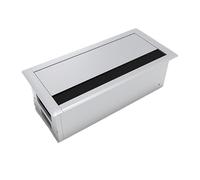 Moderna caja organizadora de alambre de aleación de aluminio con mecanismo de reducción de ruido y tapa para una disposición de cables sin problemas